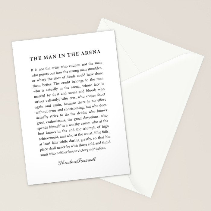 The Man In The Arena Stationery Card Gallery Image 2