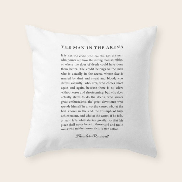 The Man In The Arena Throw Pillow Gallery Image 6