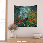 Flower Garden Riot of Colors by Gustav Klimt Wall Tapestry Gallery Image 2