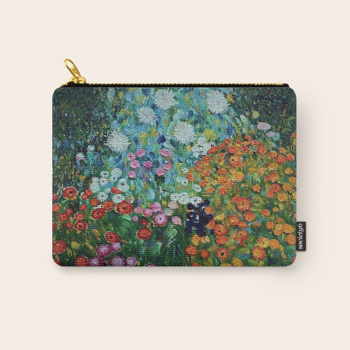 Flower Garden Riot of Colors by Gustav Klimt Carry All Pouch Gallery Image 1