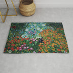 Flower Garden Riot of Colors by Gustav Klimt Rug Gallery Image 1