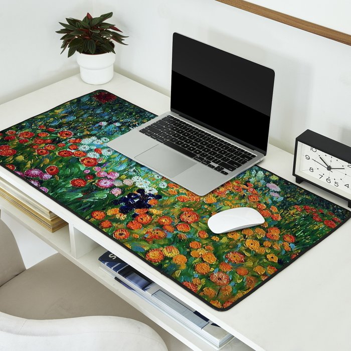 Flower Garden Riot of Colors by Gustav Klimt Desk Mat Gallery Image 2