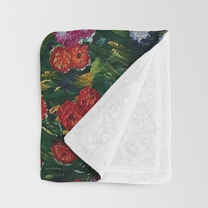 Flower Garden Riot of Colors by Gustav Klimt Throw Blanket Gallery Image 3