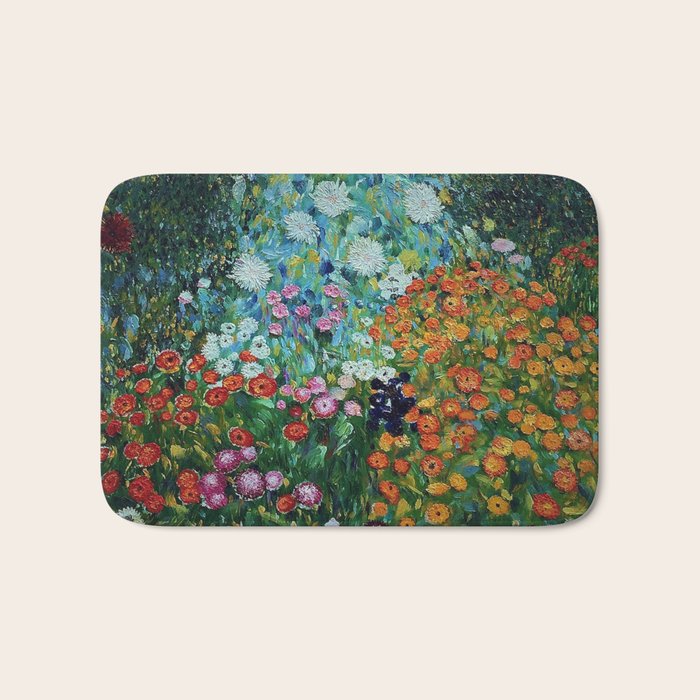 Flower Garden Riot of Colors by Gustav Klimt Bath Mat Gallery Image 1