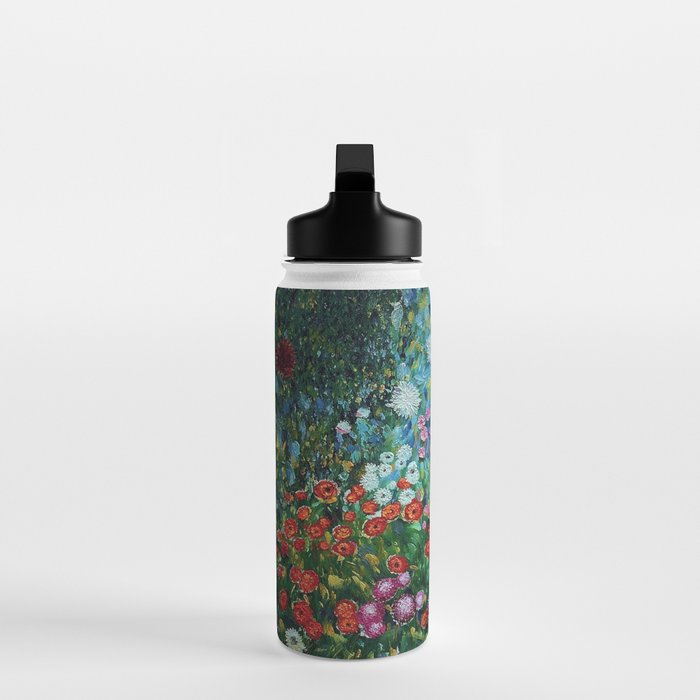 Flower Garden Riot of Colors by Gustav Klimt Water Bottle Gallery Image 3
