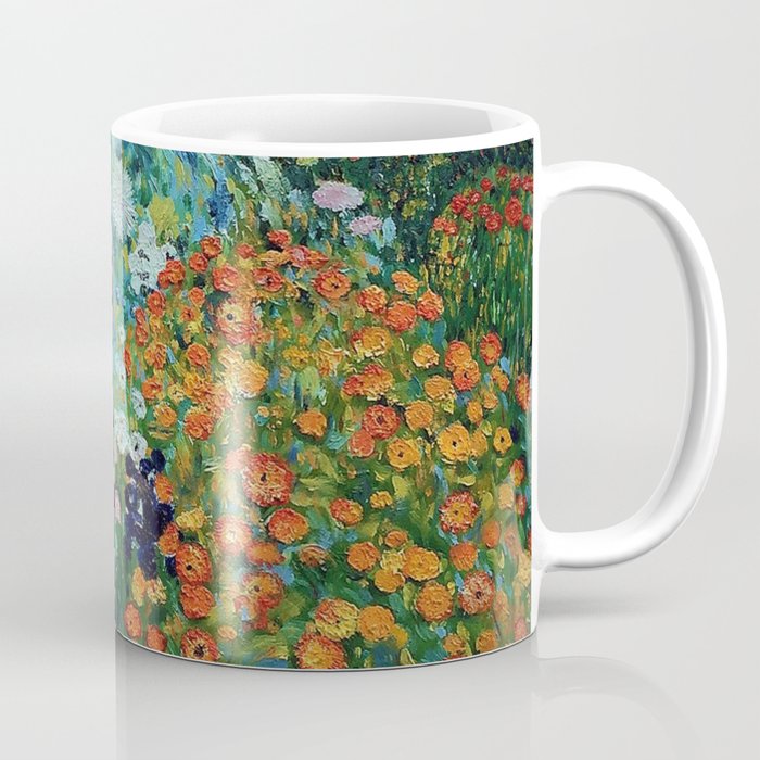 Flower Garden Riot of Colors by Gustav Klimt Coffee Mug Gallery Image 1
