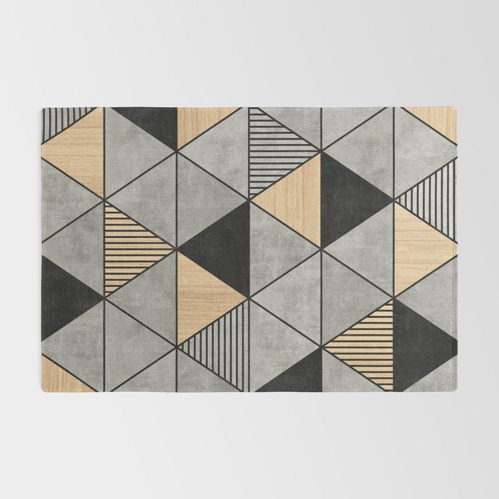 Concrete and Wood Triangles 2 Rug Gallery Image 2