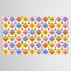 Retro colorful geometric flower art pattern Tablecloth Gallery Image 2