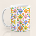 Retro colorful geometric flower art pattern Coffee Mug Gallery Image 3