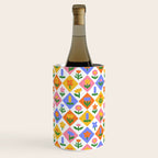 Retro colorful geometric flower art pattern Wine Chiller Gallery Image 1