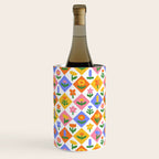 Retro colorful geometric flower art pattern Wine Chiller Gallery Image 3