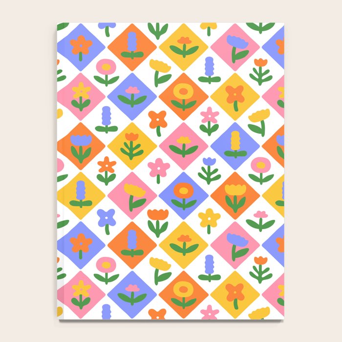 Retro colorful geometric flower art pattern Notebook Gallery Image 4