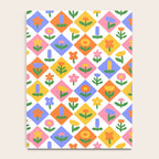 Retro colorful geometric flower art pattern Notebook Gallery Image 4
