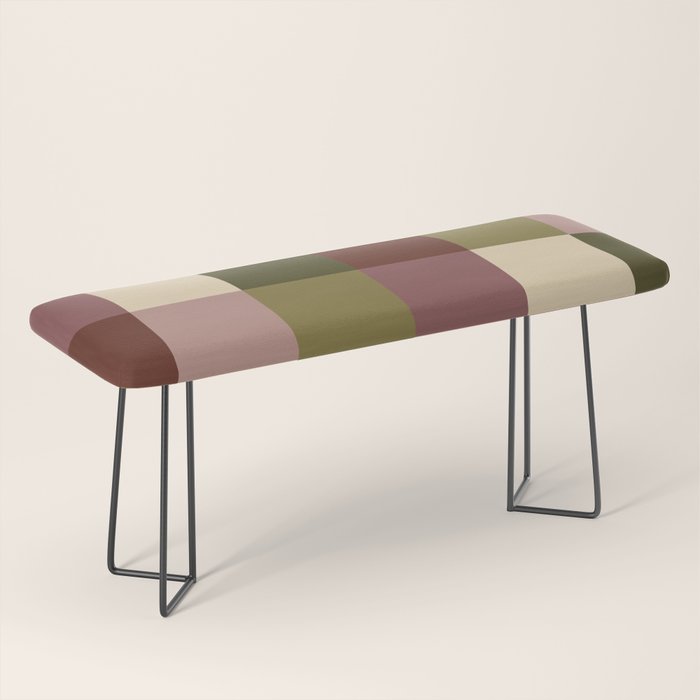 Bold Earthy Checks Pattern - Large V Bench Gallery Image 1