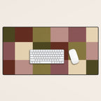 Bold Earthy Checks Pattern - Large V Desk Mat Gallery Image 1