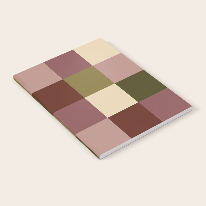 Bold Earthy Checks Pattern - Large V Notebook Gallery Image 1