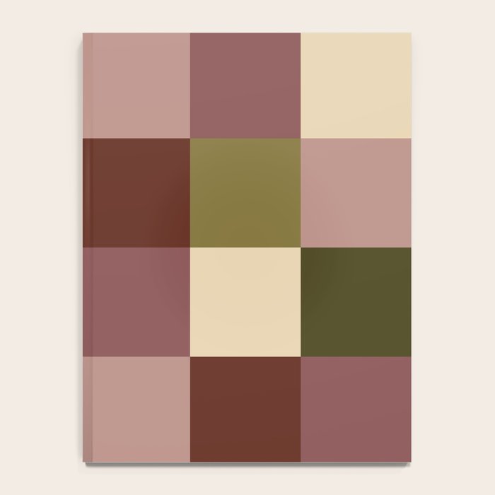 Bold Earthy Checks Pattern - Large V Notebook Gallery Image 4