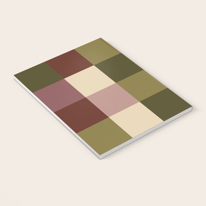 Bold Earthy Checks Pattern - Large V Notebook Gallery Image 3