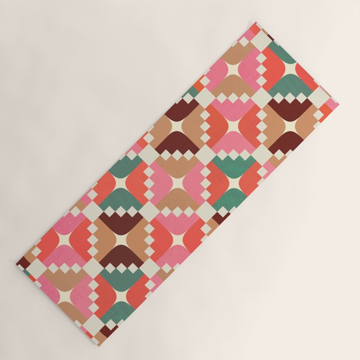 Winter Retro Quilt Pattern Yoga Mat Gallery Image 1