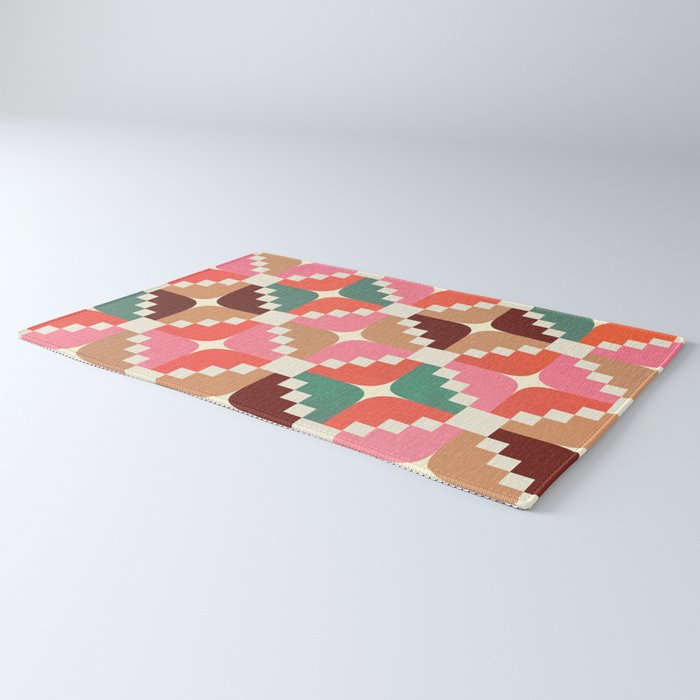Winter Retro Quilt Pattern Rug Gallery Image 3