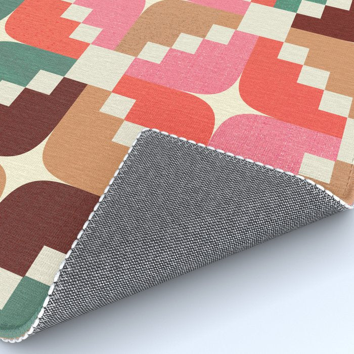Winter Retro Quilt Pattern Rug Gallery Image 4