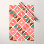 Winter Retro Quilt Pattern Wrapping Paper Gallery Image 1
