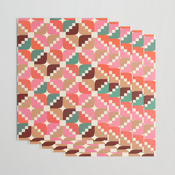 Winter Retro Quilt Pattern Wrapping Paper Gallery Image 3