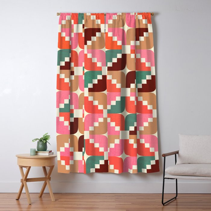 Winter Retro Quilt Pattern Window Curtain Gallery Image 5