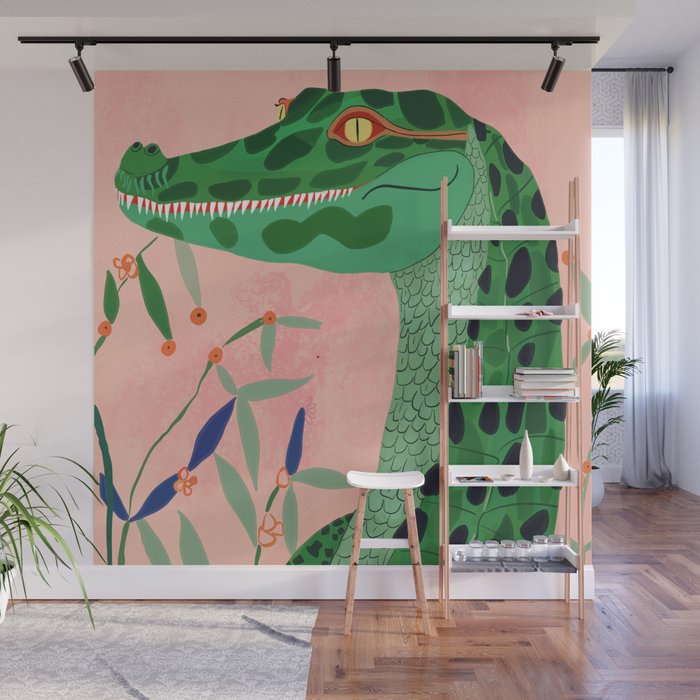 Jungle Crocodile Wall Mural Gallery Image 1