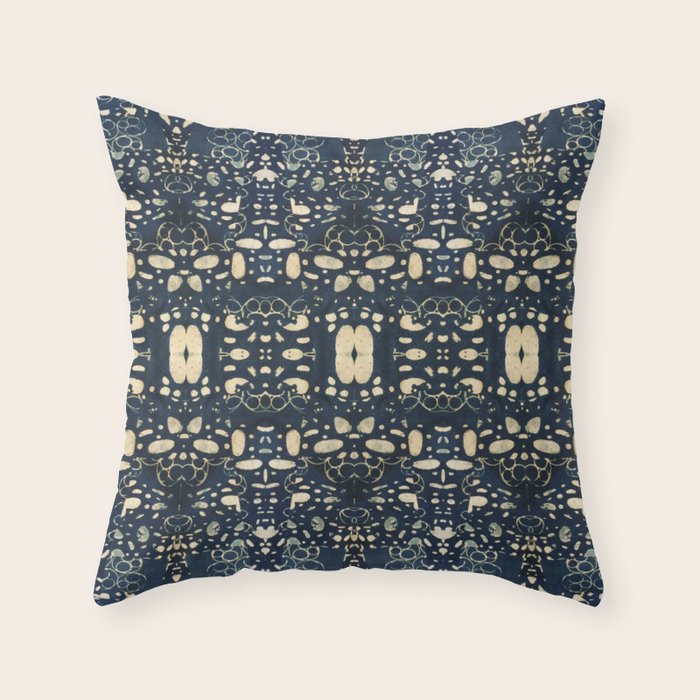 Dark Indigo Batik Throw Pillow Gallery Image 6