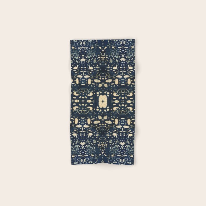 Dark Indigo Batik Bath Towel Gallery Image 1