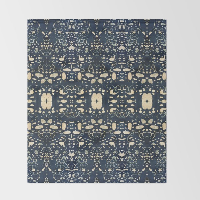 Dark Indigo Batik Throw Blanket Gallery Image 2