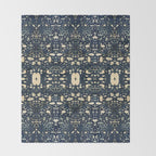 Dark Indigo Batik Throw Blanket Gallery Image 2