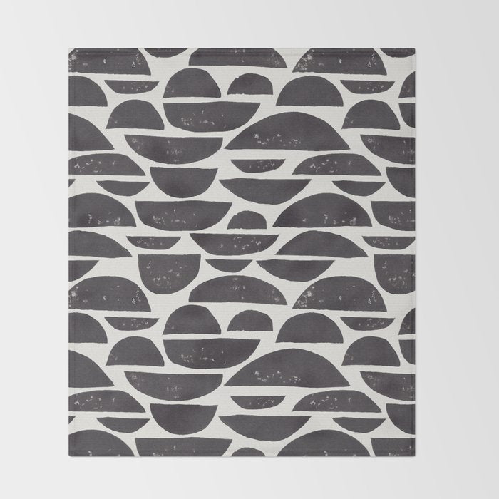 Abstract Linocut Pattern #4 Throw Blanket Gallery Image 2