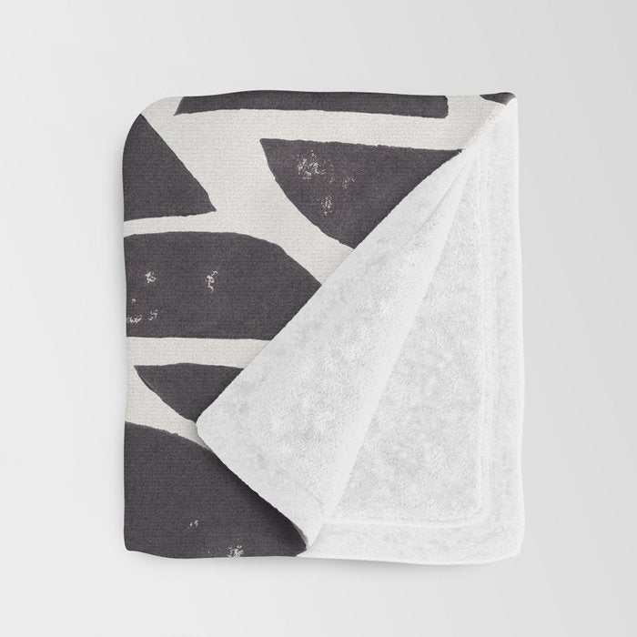 Abstract Linocut Pattern #4 Throw Blanket Gallery Image 3