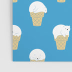 Polar Bear Ice Cream Pattern Poster Gallery Image 3