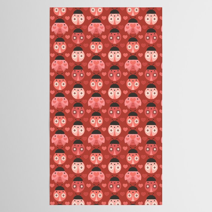 Love Bug Ladybugs - Valentines Day Colors Tablecloth Gallery Image 2