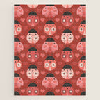 Love Bug Ladybugs - Valentines Day Colors Jigsaw Puzzle Gallery Image 1