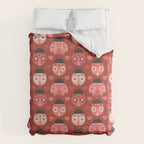 Love Bug Ladybugs - Valentines Day Colors Duvet Cover Gallery Image 6