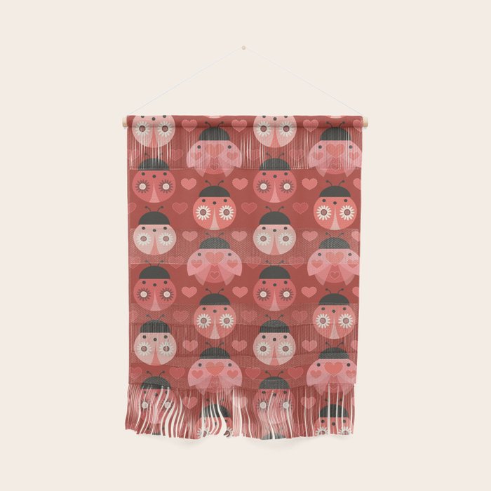 Love Bug Ladybugs - Valentines Day Colors Wall Hanging Gallery Image 1
