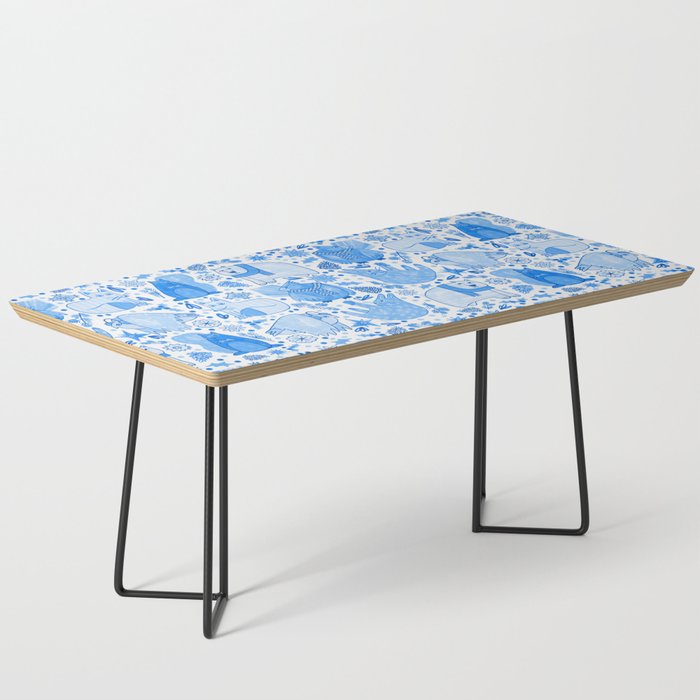 Winter Forest Woodland Animals in Blue Coffee Table Gallery Image 1