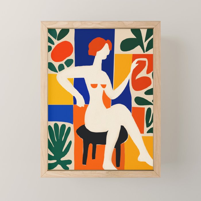 Sitting Muse cut out Mini Art Print Gallery Image 1