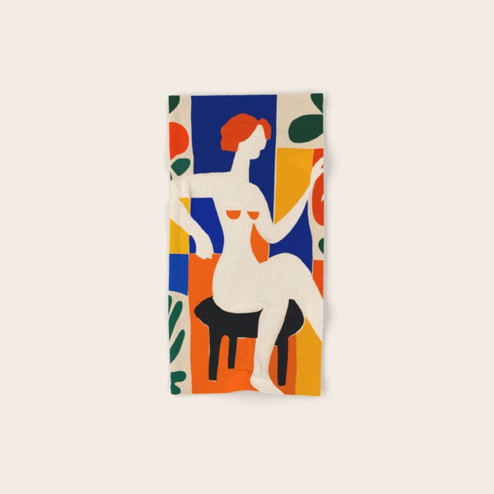 Sitting Muse cut out Bath Towel Gallery Image 1