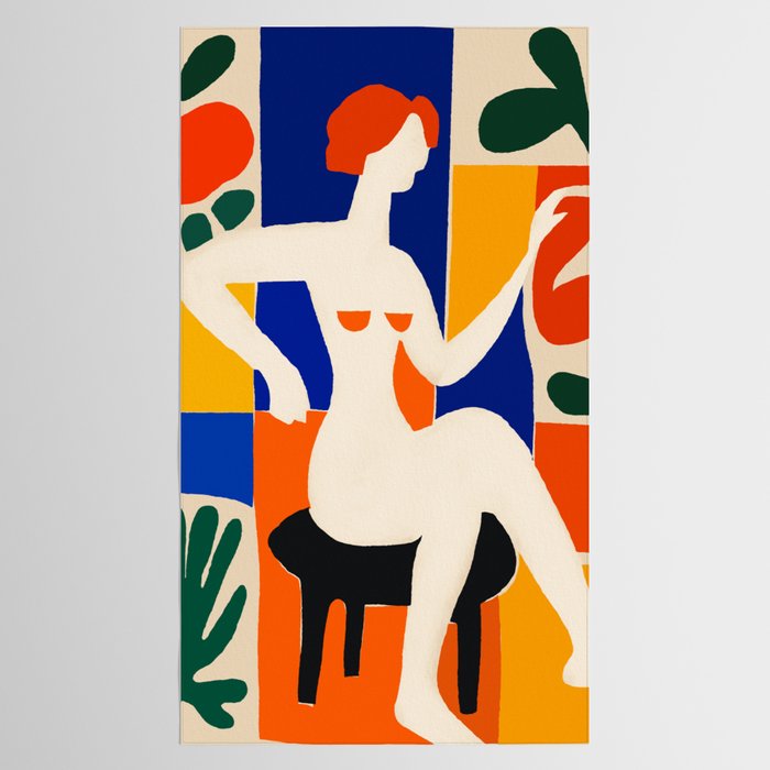 Sitting Muse cut out Tablecloth Gallery Image 2