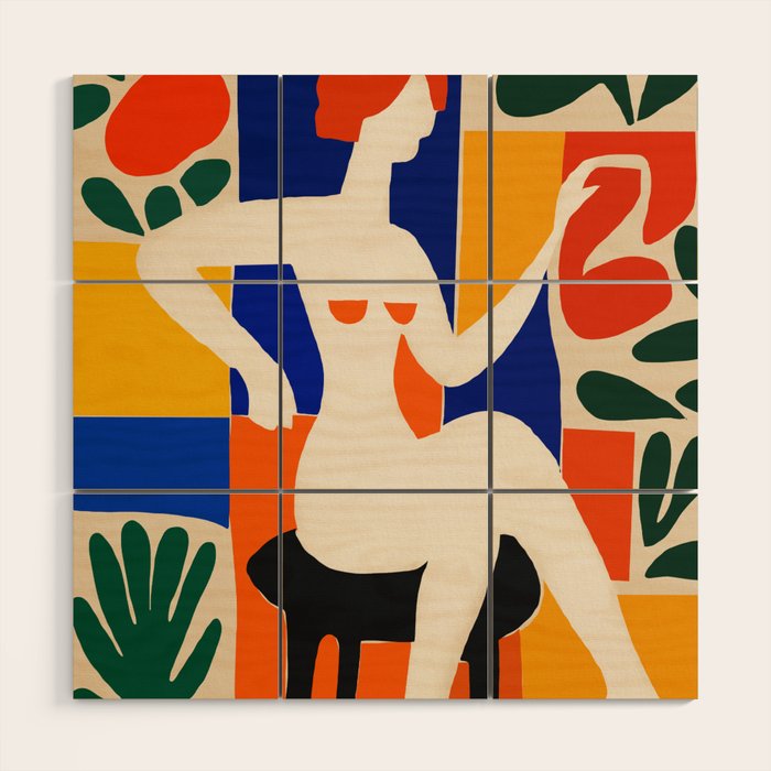 Sitting Muse cut out Wood Wall Art Gallery Image 1