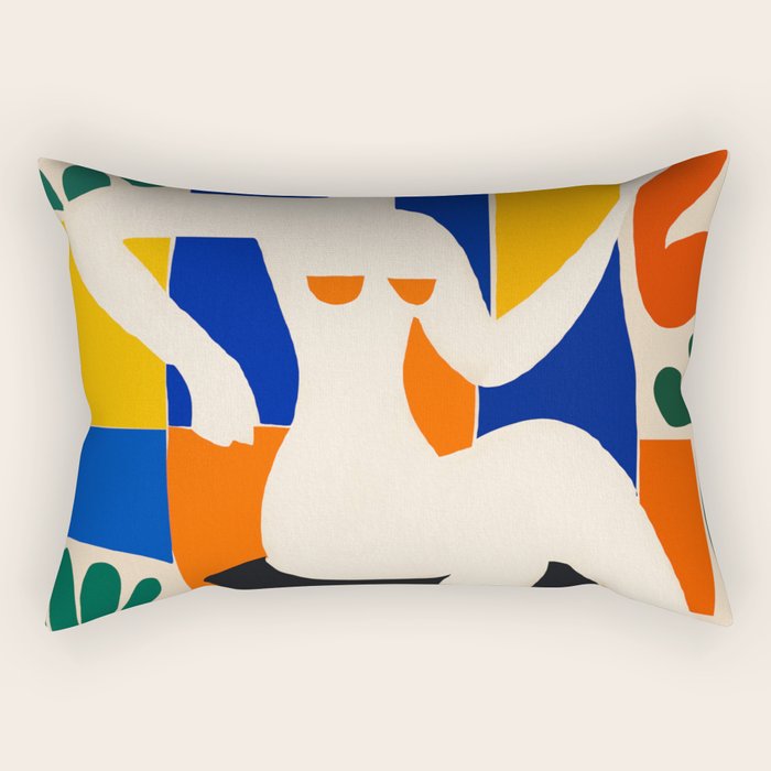 Sitting Muse cut out Rectangular Pillow Gallery Image 1
