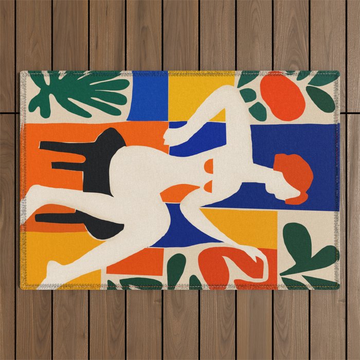 Sitting Muse cut out Outdoor Rug Gallery Image 1