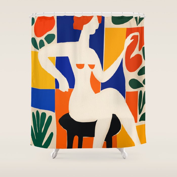 Sitting Muse cut out Shower Curtain Gallery Image 1