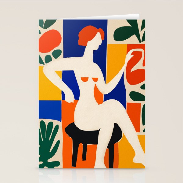 Sitting Muse cut out Stationery Card Gallery Image 1