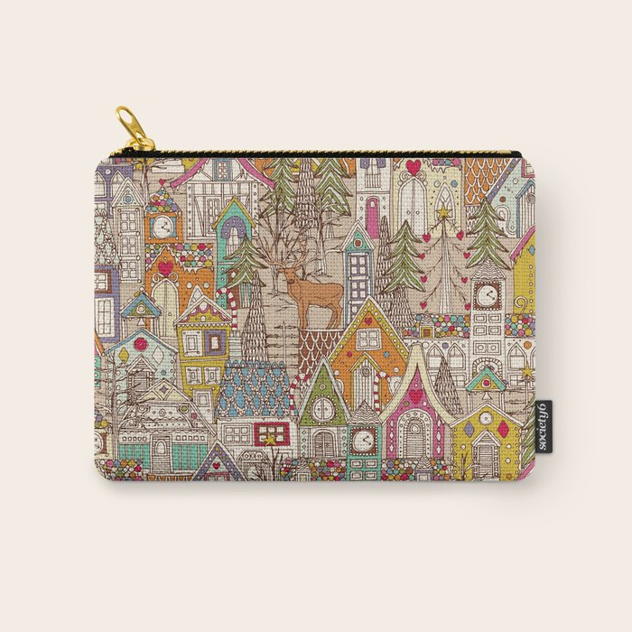 vintage gingerbread town Carry All Pouch Gallery Image 1